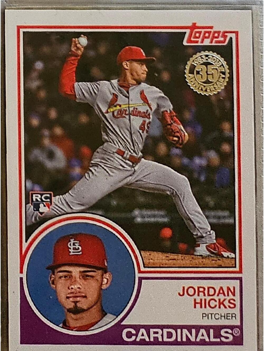 2018 Topps Baseball 1983 # 83-4 JORDAN HICKS Rookie St. Louis Cardinals